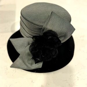 Derby / Church hat Whittall & Shon Vintage Wool Felt with Bow